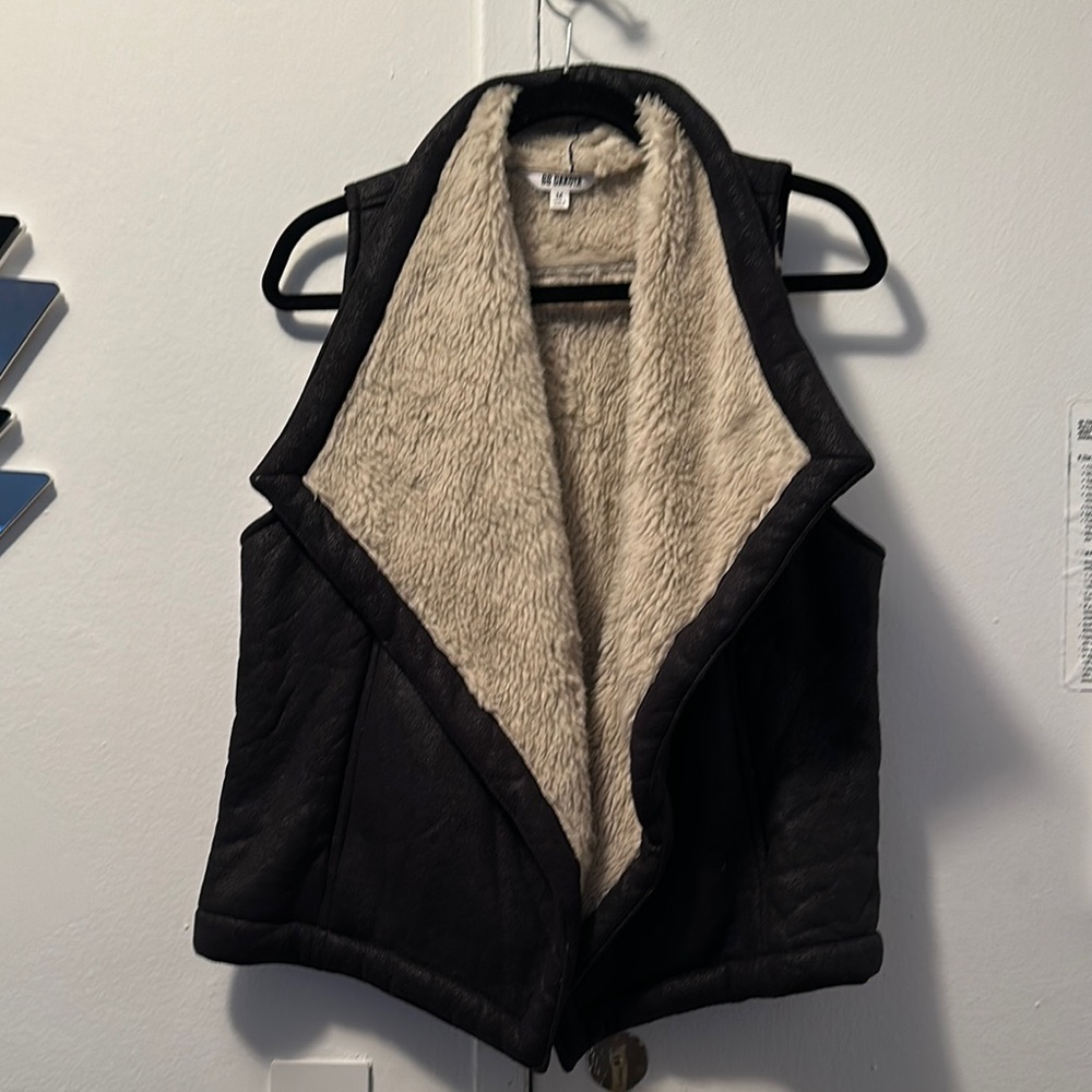 Lush Black Faux Shearling Vest